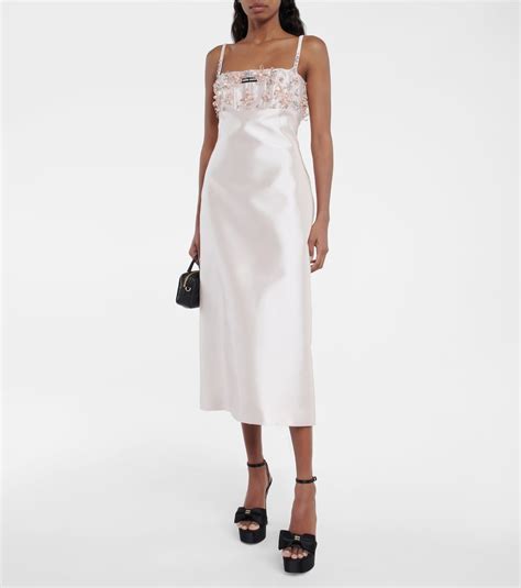 miu miu satin dress|Miu Miu.